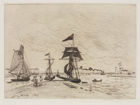 KG 09167
<br/>
Houten pier in de haven van Honfleur
<br/>
<em>Jongkind, Johan Barthold (1819-1891)</em>